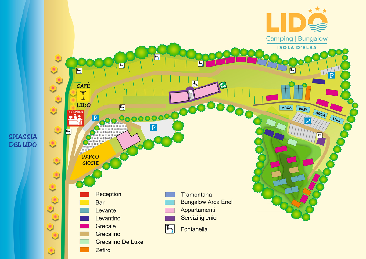 Mappa Camping Lido Isola d'Elba
